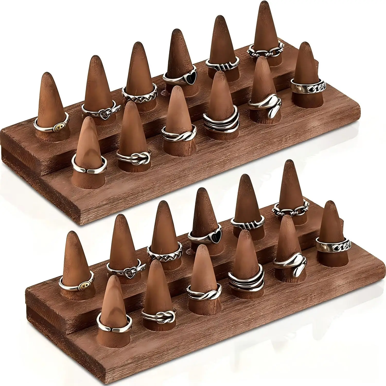 Conical Solid Wood Ring Display Stand Multipurpose Commercial Jewelry Accessory Storage Rack
Conical Solid Wood Ring Display Stand Multipurpose Commercial Jewelry Accessory Storage Rack
