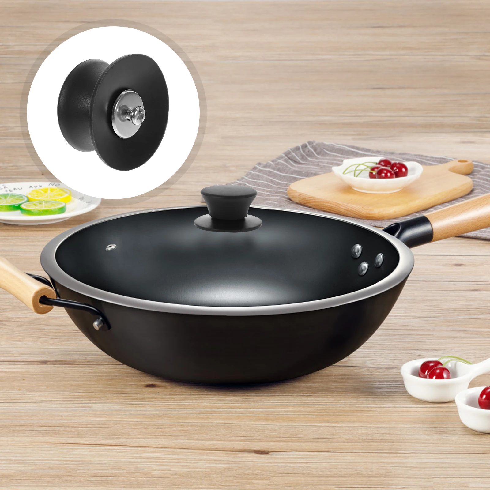 Silicone Pot Lid Knob Replaceable Heat Resistant Cookware Handle Black Sturdy Compact Pan Handles Kitchen Gadgets
Silicone Pot Lid Knob Replaceable Heat Resistant Cookware Handle Black Sturdy Compact Pan Handles Kitchen Gadgets