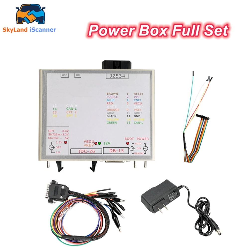 2026 Best quality JTAG Power Box Works Open port J2534 JTAG Power Box Full Set Connectors Full Adapters Works 3 Modes Green LED
2026 Best quality JTAG Power Box Works Open port J2534 JTAG Power Box Full Set Connectors Full Adapters Works 3 Modes Green LED