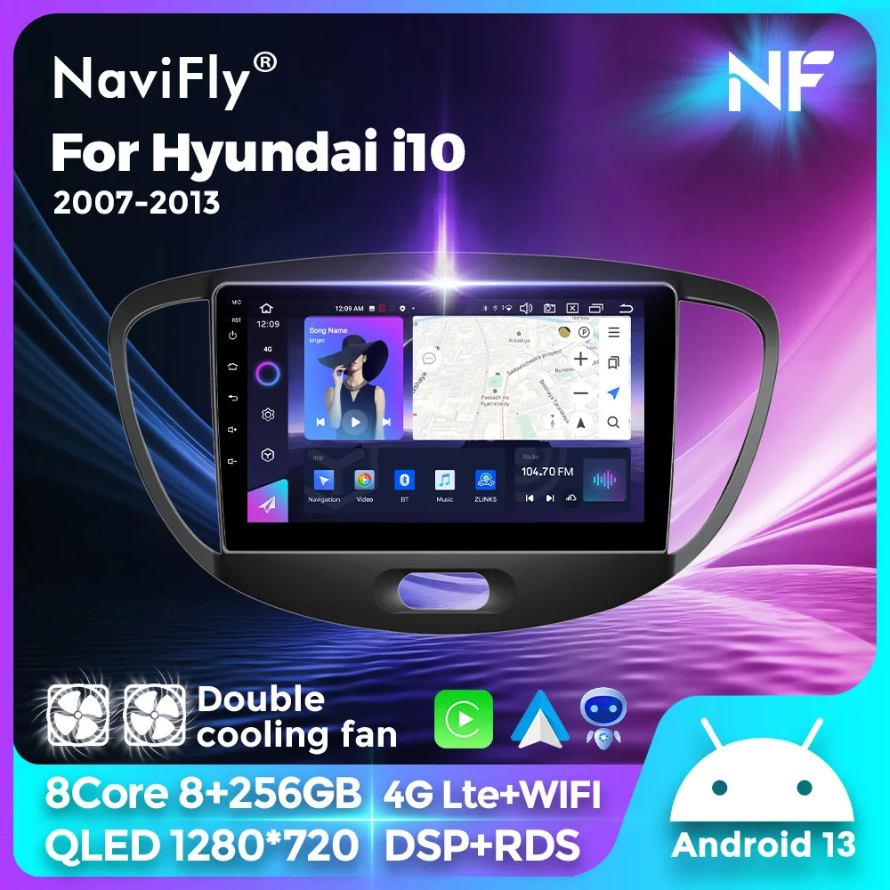 Navifly CarPlay 2din Android Auto Radio GPS Multimedia Player For Hyundai i10 2007 2008 2009 2010-2013 DSP QLED 2 DIN Car Stereo
Navifly CarPlay 2din Android Auto Radio GPS Multimedia Player For Hyundai i10 2007 2008 2009 2010-2013 DSP QLED 2 DIN Car Stereo