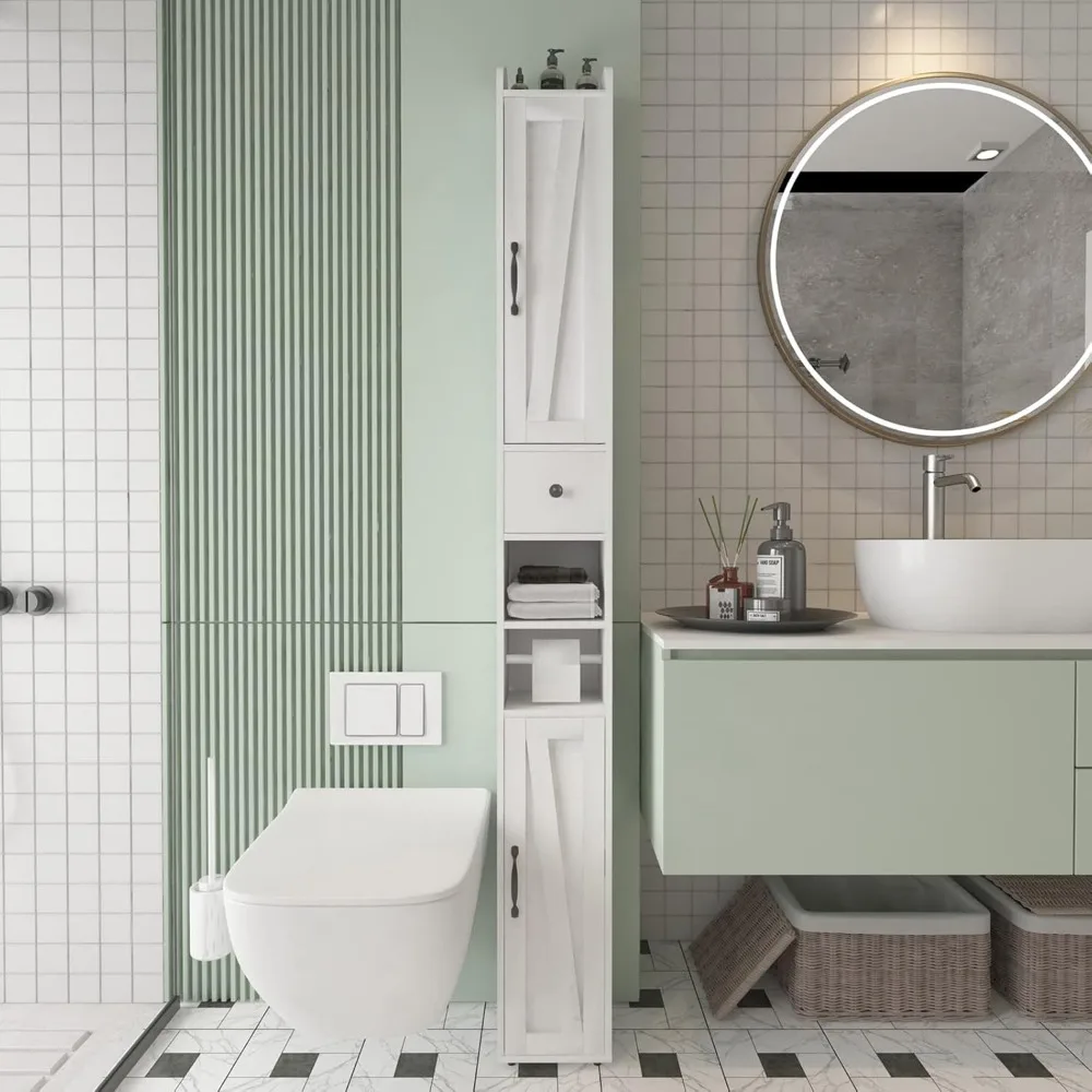 Bathroom Cabinet with Adjustable Shelf, Storage Cabinet for Small Space,Tall Cabinet with Retractable Toilet Paper Rod
Bathroom Cabinet with Adjustable Shelf, Storage Cabinet for Small Space,Tall Cabinet with Retractable Toilet Paper Rod