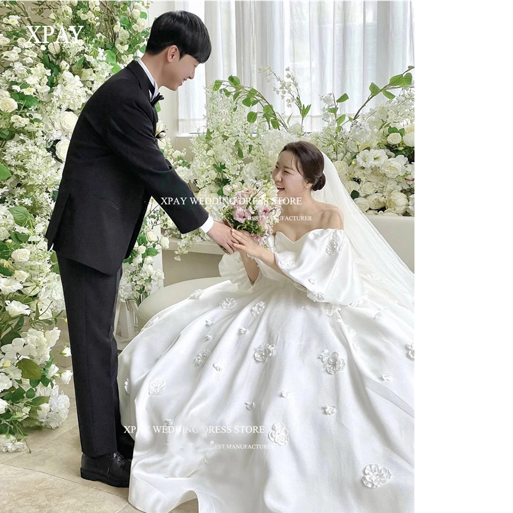 XPAY Korean Elegant Strapless Satin A Line Wedding Dresses 3D Flowers Separat Lantern Sleeves Princess Long Bridal Gowns
XPAY Korean Elegant Strapless Satin A Line Wedding Dresses 3D Flowers Separat Lantern Sleeves Princess Long Bridal Gowns