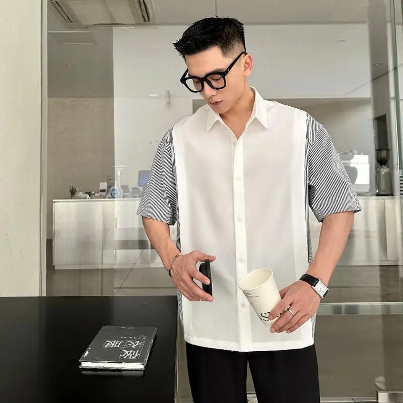 300 Catties Large-size Men's Spring and Summer Design Niche New Casual Loose Shirt High-end Short-sleeved Top
300 Catties Large-size Men's Spring and Summer Design Niche New Casual Loose Shirt High-end Short-sleeved Top