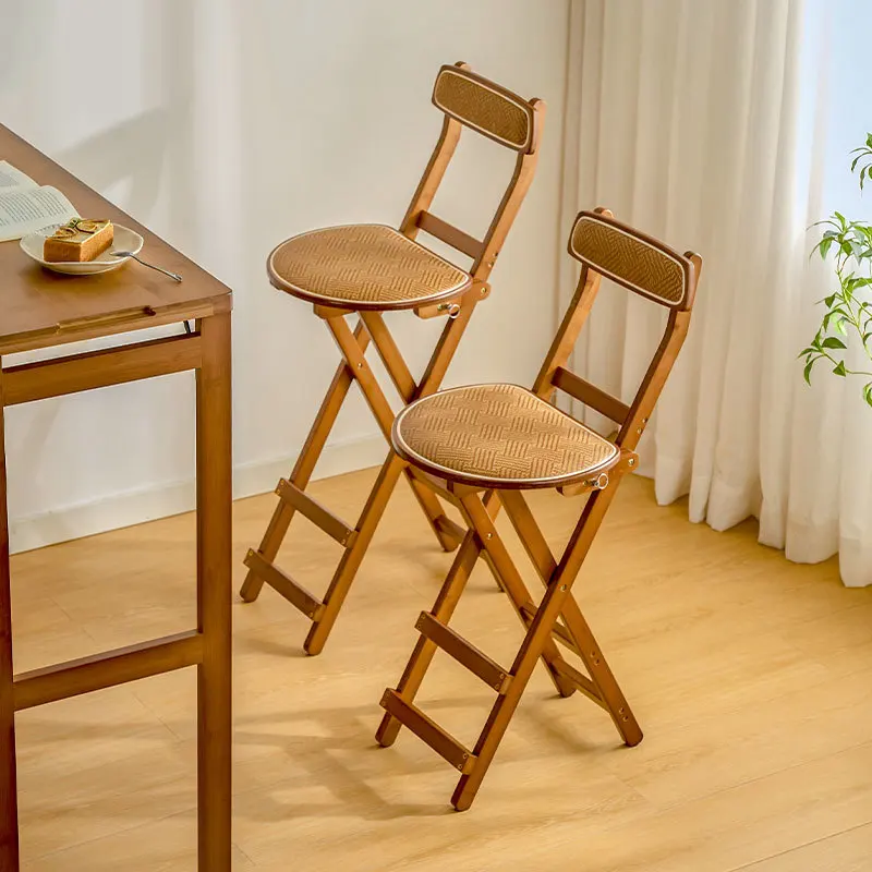 Rattan Foldable Bar Chair Household High Stool Kitchen Bar Stool Portable Soft Bag with Backrest Dining Chair
Rattan Foldable Bar Chair Household High Stool Kitchen Bar Stool Portable Soft Bag with Backrest Dining Chair