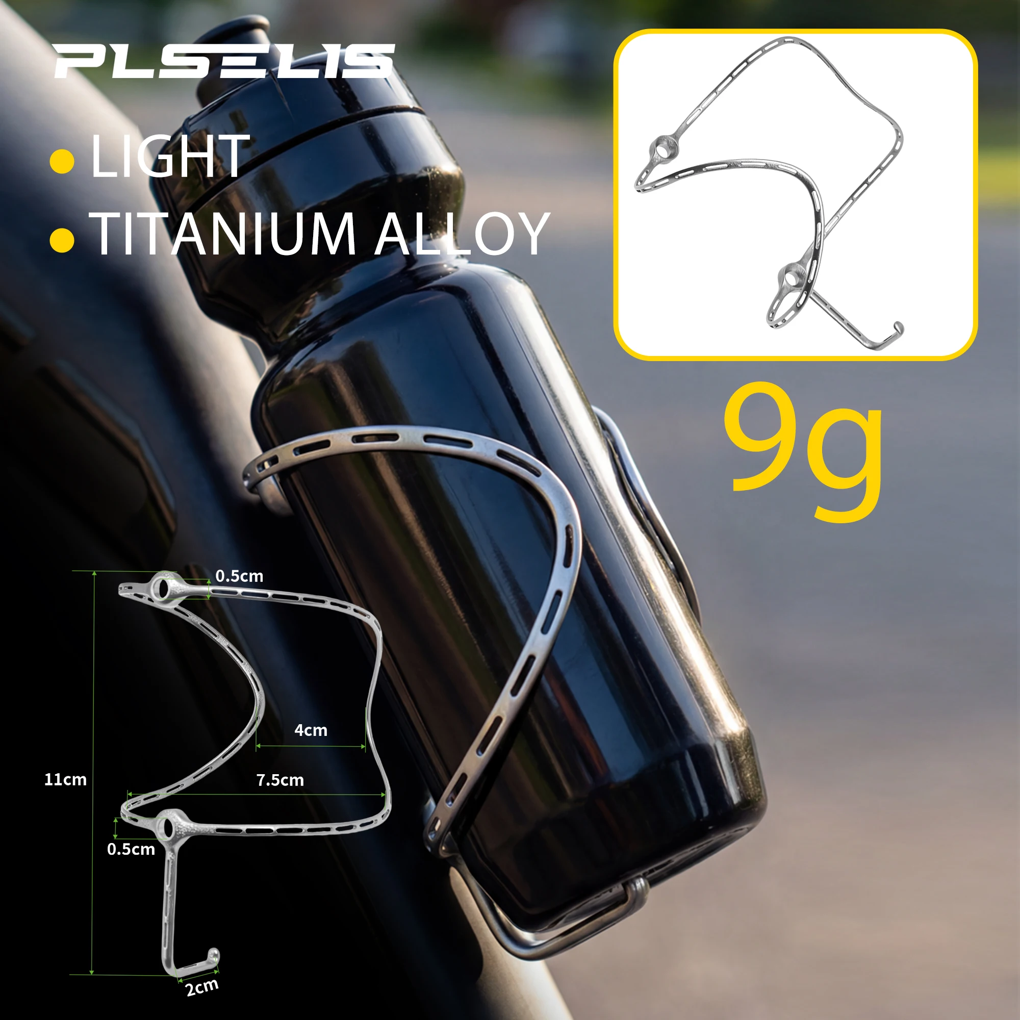 Plselis Ultra-Light 9g Titanium Alloy 3D Printing Road Bike Water Bottle Holder Suitable for All Types of Bicycles
Plselis Ultra-Light 9g Titanium Alloy 3D Printing Road Bike Water Bottle Holder Suitable for All Types of Bicycles