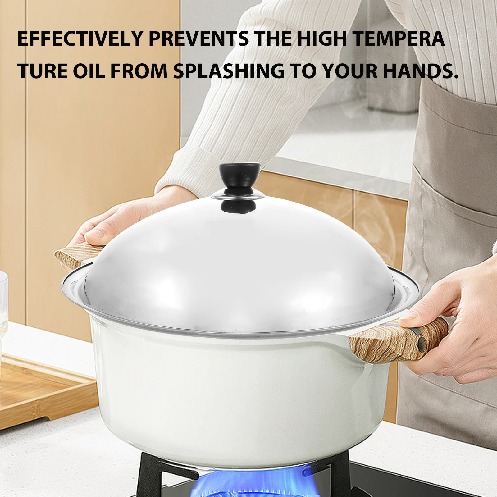 Stainless Steel Pot Cover Anti-scald Lid for Pans Pots Cooking Utensils Kitchen Gadget Heat Resistant Efficient
Stainless Steel Pot Cover Anti-scald Lid for Pans Pots Cooking Utensils Kitchen Gadget Heat Resistant Efficient