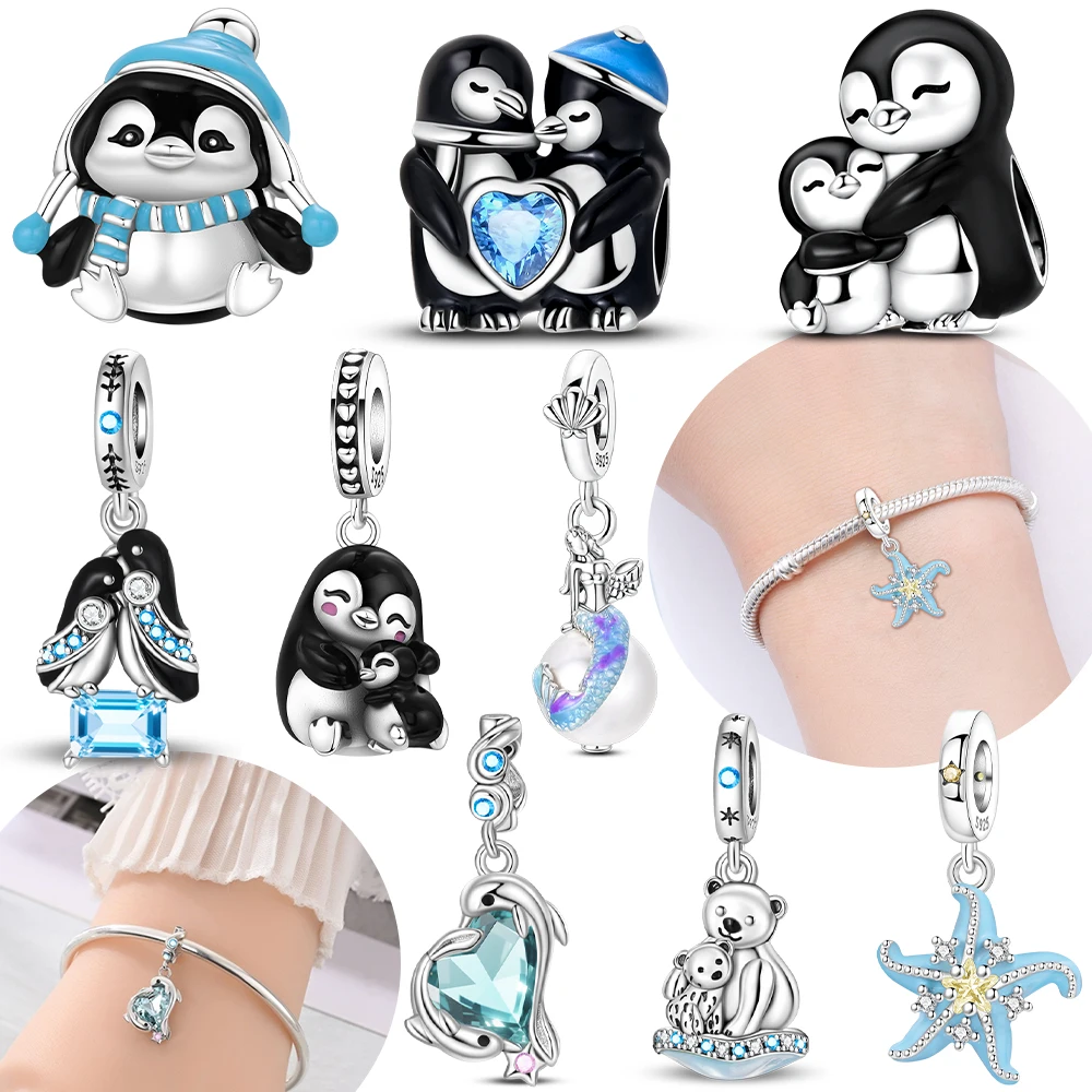 Blue Ocean Sea Star Penguin Mother-Child Bonding Among Mermaids Original 925 Silver Beads Fit Bracelet Jewelry Diy Women Gift
Blue Ocean Sea Star Penguin Mother-Child Bonding Among Mermaids Original 925 Silver Beads Fit Bracelet Jewelry Diy Women Gift