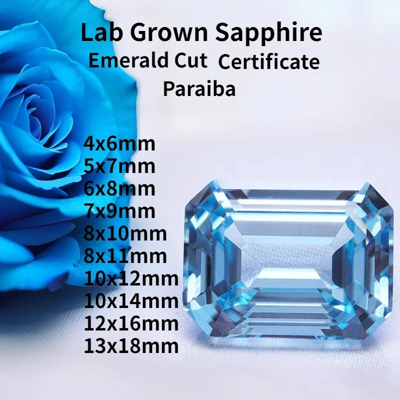 Top Lab Grown Sapphire Paraiba Emerald Cut VVS1 Selectable AGL Certificate Gemstone Charms DIY For Jewelry Making Materials
Top Lab Grown Sapphire Paraiba Emerald Cut VVS1 Selectable AGL Certificate Gemstone Charms DIY For Jewelry Making Materials