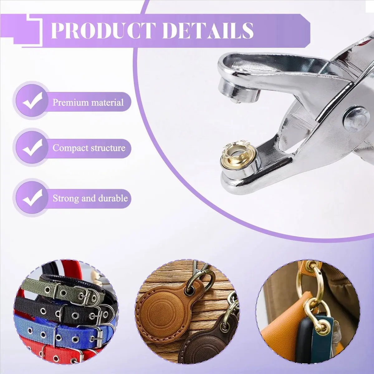 AB08 Grommet Eyelet Pliers Kit, 1/4 Inch 6mm Grommet Tool Kit with Metal Eyelets with Washers, Eyelet Grommets
AB08 Grommet Eyelet Pliers Kit, 1/4 Inch 6mm Grommet Tool Kit with Metal Eyelets with Washers, Eyelet Grommets