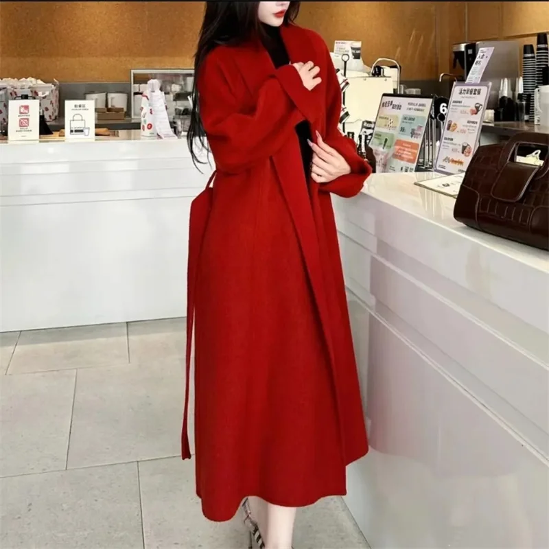 New Double-sided Woolen Coat For Women Long Classic Style Autumn Winter Loose Simple Temperament Wool Overcoat
New Double-sided Woolen Coat For Women Long Classic Style Autumn Winter Loose Simple Temperament Wool Overcoat