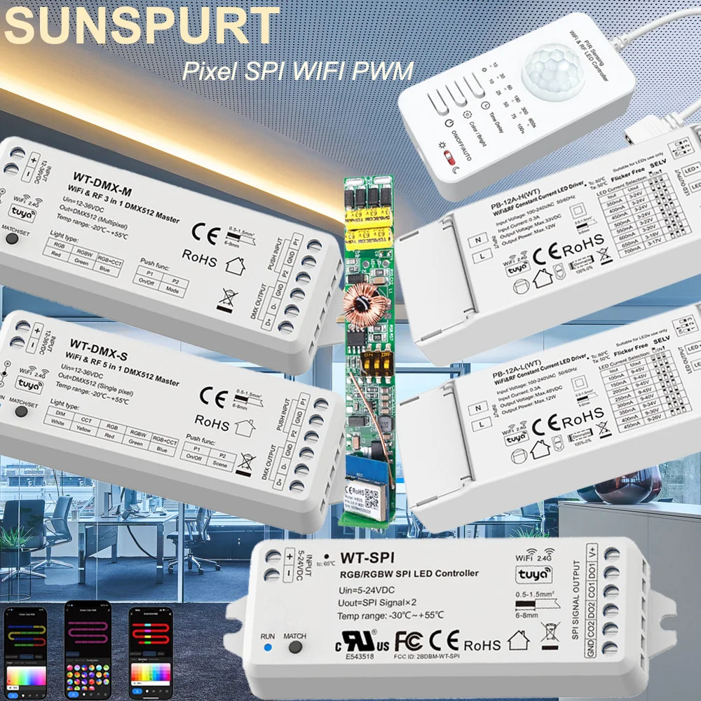 SPI LED Wifi Controller WT-SPI Tuya APP 5V-24VDC 12V 2.4G RF For WS2811 WS2812 WS2815 UCS1903 Pixel GS8208 RGBW LED Strip Lights
SPI LED Wifi Controller WT-SPI Tuya APP 5V-24VDC 12V 2.4G RF For WS2811 WS2812 WS2815 UCS1903 Pixel GS8208 RGBW LED Strip Lights