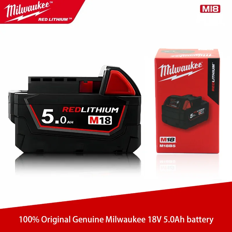 Original M18 Milwaukee Battery 5000mAh 48-11-15 5048-11-1860 Suitable for Milwaukee Power Tools Rechargeable Lithium Battery 18V
Original M18 Milwaukee Battery 5000mAh 48-11-15 5048-11-1860 Suitable for Milwaukee Power Tools Rechargeable Lithium Battery 18V