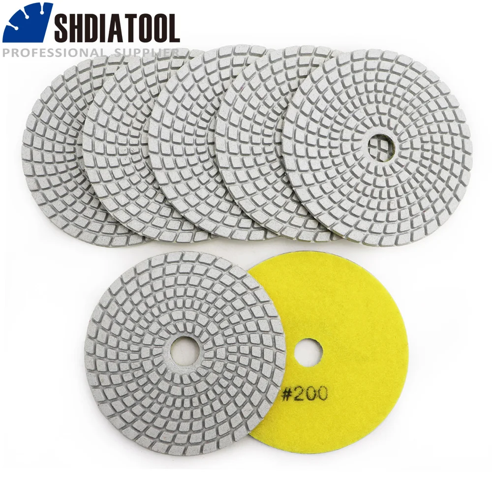 SHDIATOOL 7Pcs Dia100mm Diamond Flexible Wet Polishing Pads #50-300 Granite Marble 4Inch Sanding Discs Abrasive Tool Grinder
SHDIATOOL 7Pcs Dia100mm Diamond Flexible Wet Polishing Pads #50-300 Granite Marble 4Inch Sanding Discs Abrasive Tool Grinder