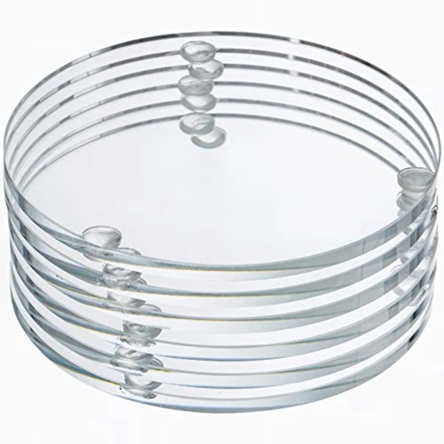 New StyleSet of 6 Round Glass Drink Coasters, 3.5 Inch Crystal Coasters Decorative Glass Plates Clear Glass Coasters for Mugs, Cups, Din
New StyleSet of 6 Round Glass Drink Coasters, 3.5 Inch Crystal Coasters Decorative Glass Plates Clear Glass Coasters for Mugs, Cups, Din