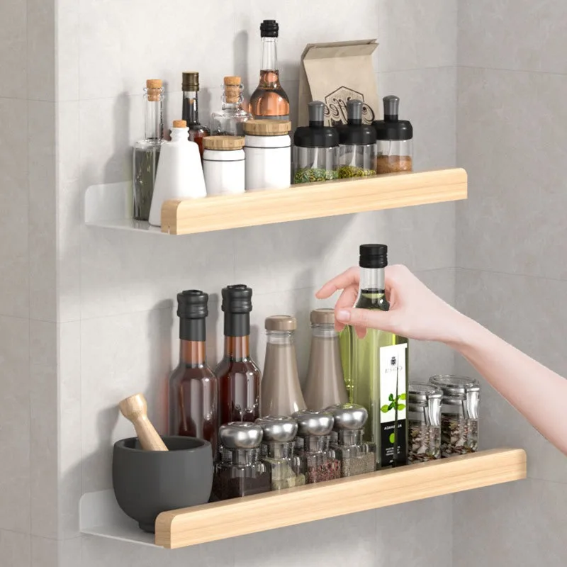 Modern Simple Kitchen Log Detachable Seasoning Shelf Hole-free Wall-mounted Height Adjustable with Solid Wood Tray
Modern Simple Kitchen Log Detachable Seasoning Shelf Hole-free Wall-mounted Height Adjustable with Solid Wood Tray