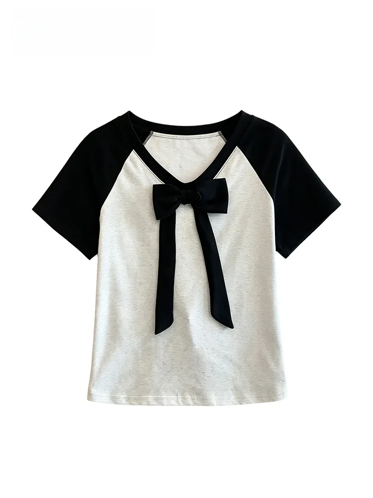 Loose Knot V-Neck Short Sleeve T-Shirt Women's Summer Casual Style plus Size Cotton Knitted Top for Plump Sister
Loose Knot V-Neck Short Sleeve T-Shirt Women's Summer Casual Style plus Size Cotton Knitted Top for Plump Sister