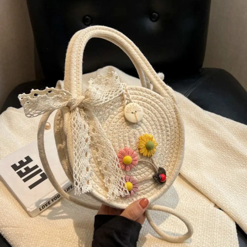 Elegant Lace Ribbon Lovely Woven Handbag Circular Flower Pattern Straw Crossbody Bag Shoulder Bag Cute Summer Bag Shopping
Elegant Lace Ribbon Lovely Woven Handbag Circular Flower Pattern Straw Crossbody Bag Shoulder Bag Cute Summer Bag Shopping