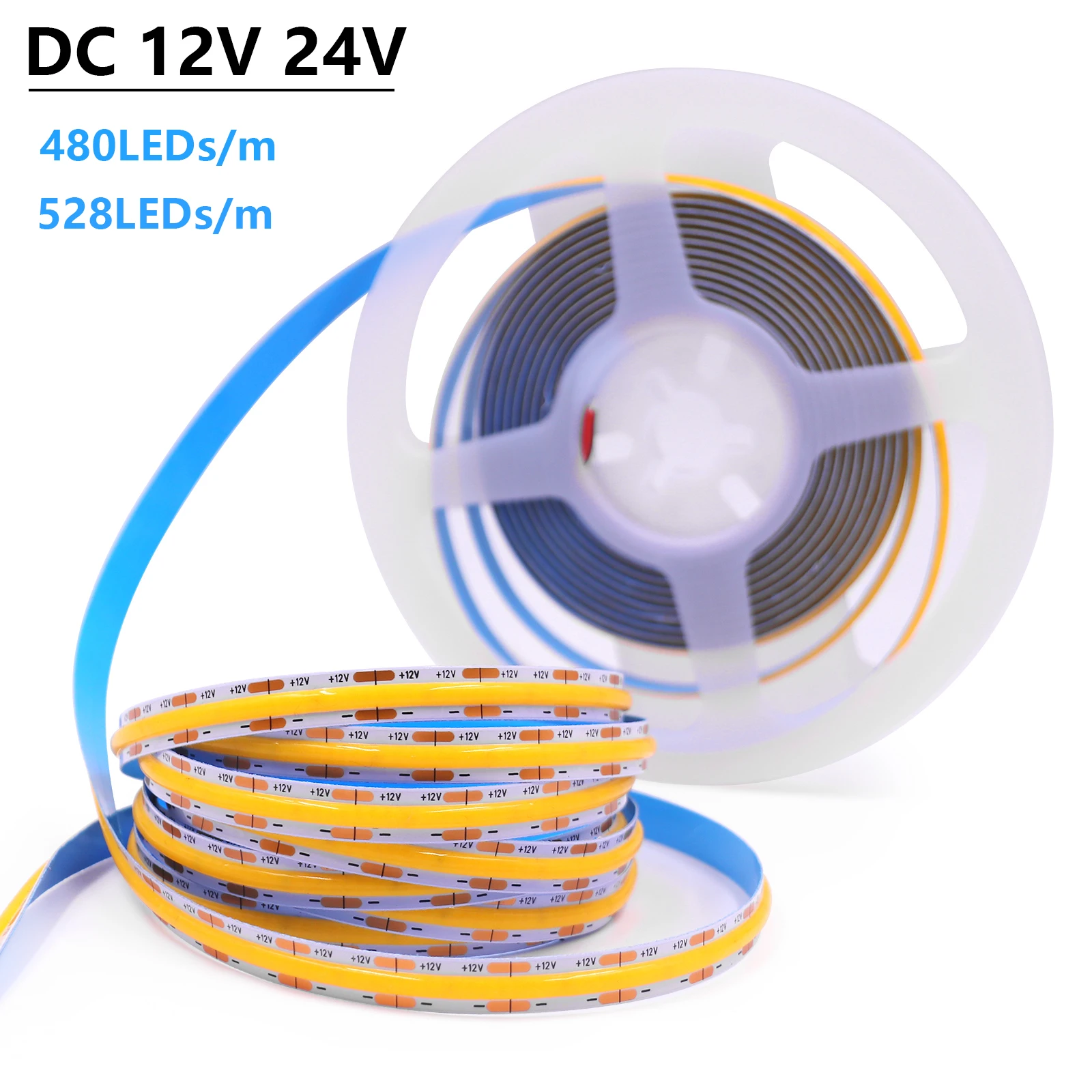 8mm PCB COB LED Strip 12V 24V High Density 480 528LEDs/m Flexible COB LED Tape Linear Dimmable LED Light For Room 0.5m 1m 5m 10m
8mm PCB COB LED Strip 12V 24V High Density 480 528LEDs/m Flexible COB LED Tape Linear Dimmable LED Light For Room 0.5m 1m 5m 10m
