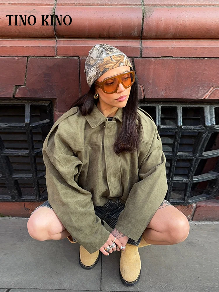 Casual Solid Women Suede Jacket Turn-down Collar Long Sleeve Zipper Loose Female Jackets 2025 Spring New Fashion Lady Outwears
Casual Solid Women Suede Jacket Turn-down Collar Long Sleeve Zipper Loose Female Jackets 2025 Spring New Fashion Lady Outwears