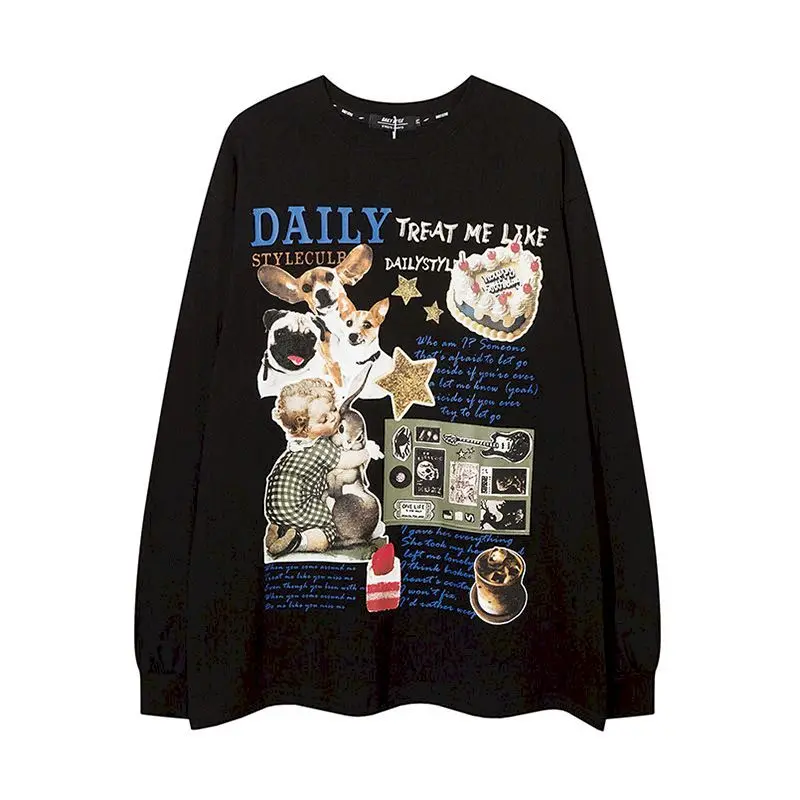 Fashion Pullovers Women Hip-hop Cartoon Pullover Tops Plush Loose Oversized Sweatshirts Couple Long Sleeve T Shirt Spring Autumn
Fashion Pullovers Women Hip-hop Cartoon Pullover Tops Plush Loose Oversized Sweatshirts Couple Long Sleeve T Shirt Spring Autumn