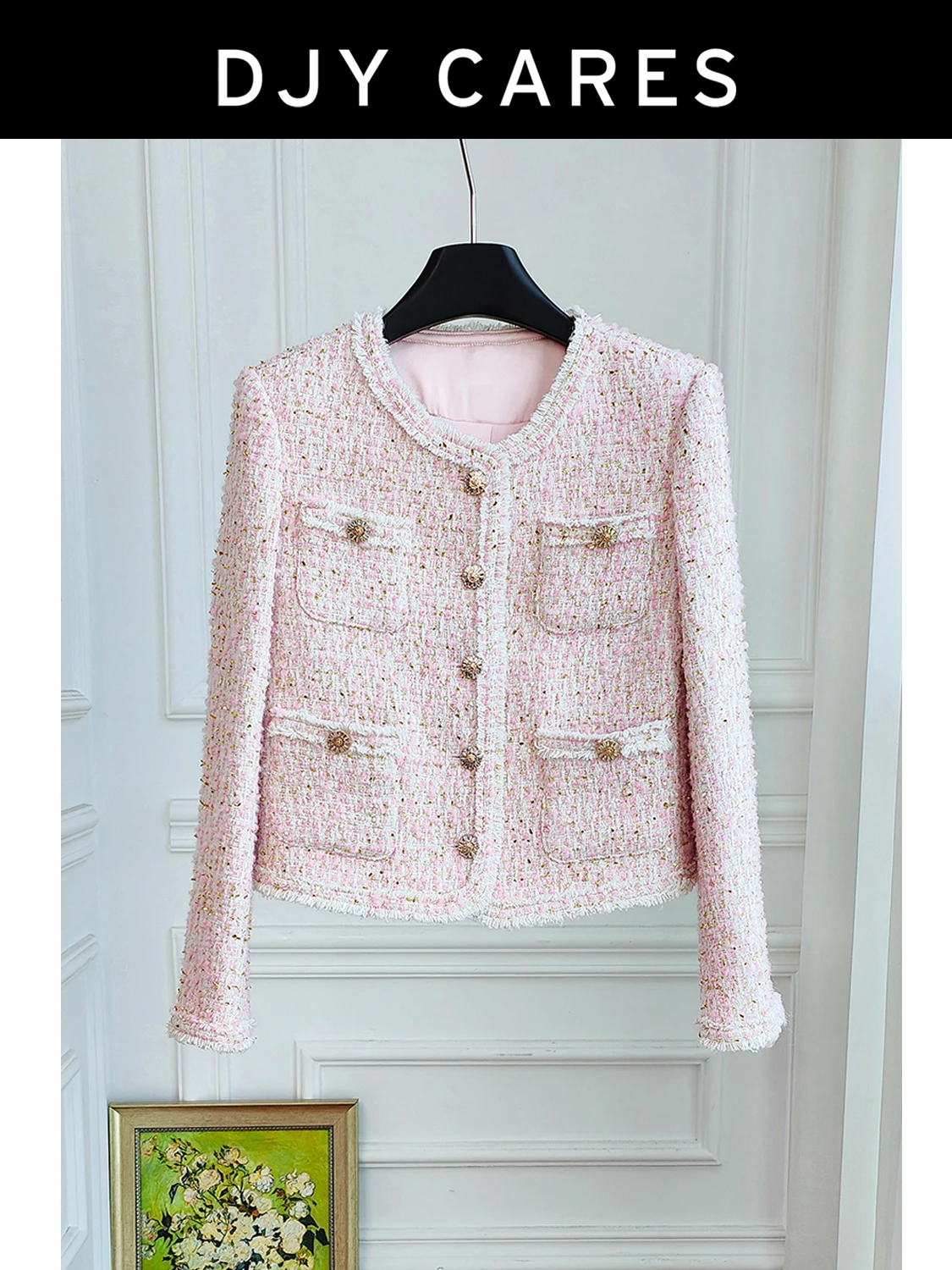 New Coarse tweed high-end coat, elegant and fashionable temperament, exquisite top big size
New Coarse tweed high-end coat, elegant and fashionable temperament, exquisite top big size