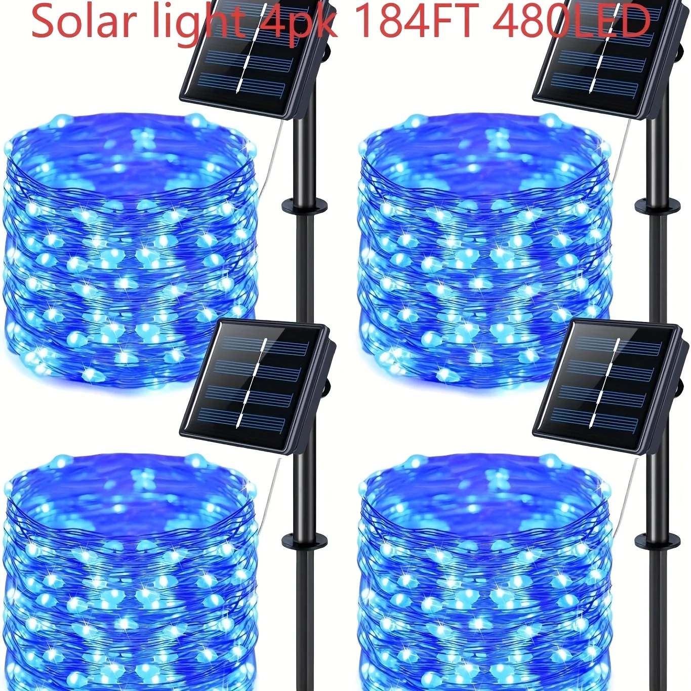 Christmas 4 Pack(184FT 480LED) Outdoor Solar String Lights, Total 184FT 480LED Solar Powered Halloween Christmas Decorative Fair
Christmas 4 Pack(184FT 480LED) Outdoor Solar String Lights, Total 184FT 480LED Solar Powered Halloween Christmas Decorative Fair