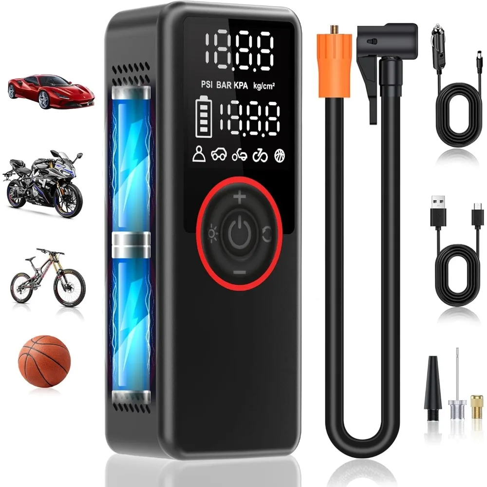 Tire Inflator Portable Air Compressor Air Pump for Cars, Bikes & Motorcycle Tires, 25mm Cylinder Pump with 150PSI for 3X Faster
Tire Inflator Portable Air Compressor Air Pump for Cars, Bikes & Motorcycle Tires, 25mm Cylinder Pump with 150PSI for 3X Faster