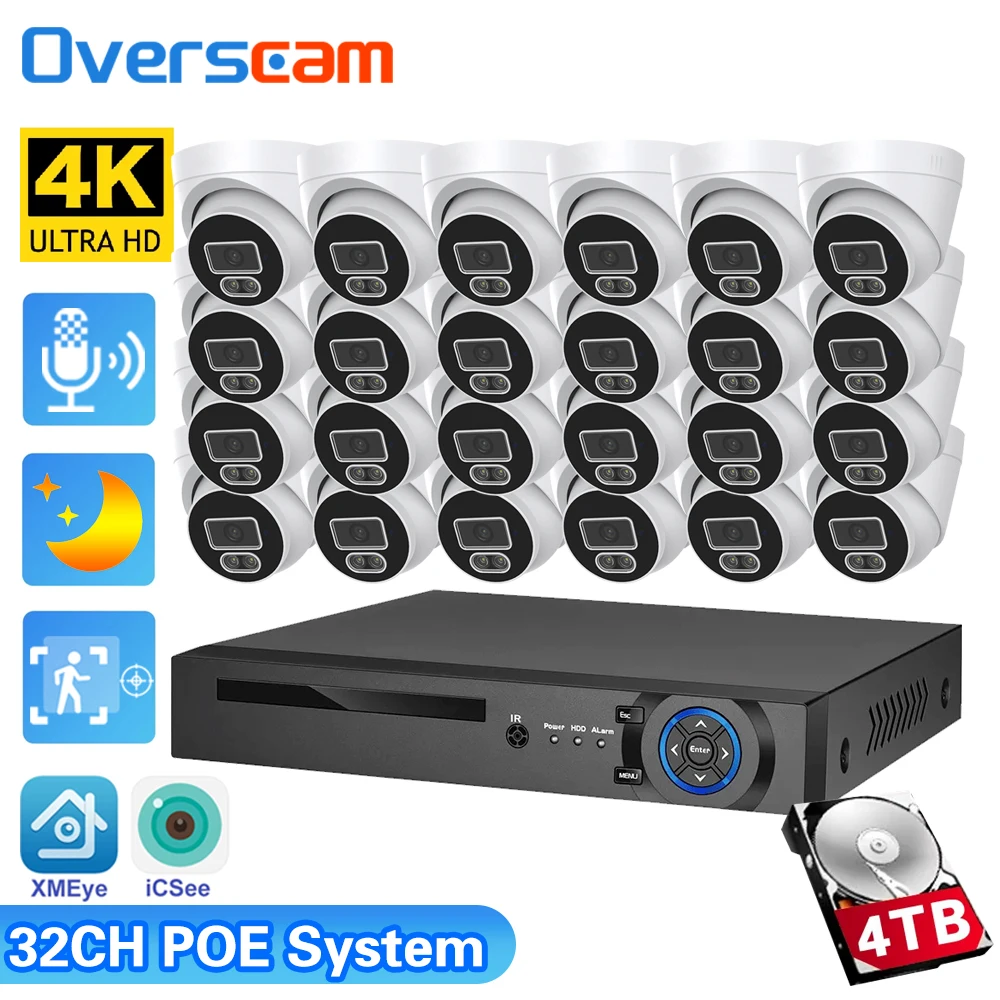 4K POE NVR Kit CCTV IP Camera 32CH Security System 8MP Outdoor Motion Detection Two Way Aduio Video Surveillance CCTV Camera Set
4K POE NVR Kit CCTV IP Camera 32CH Security System 8MP Outdoor Motion Detection Two Way Aduio Video Surveillance CCTV Camera Set