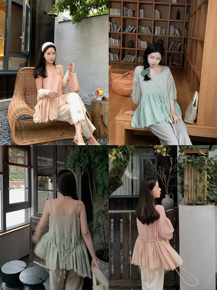 ZNG OP Doll Sle Весна Лето Женский сладкий топ свободного покроя ort Sve Top с цветочной отделкой Доступны два версии
ZNG OP Doll Sle Весна Лето Женский сладкий топ свободного покроя ort Sve Top с цветочной отделкой Доступны два версии