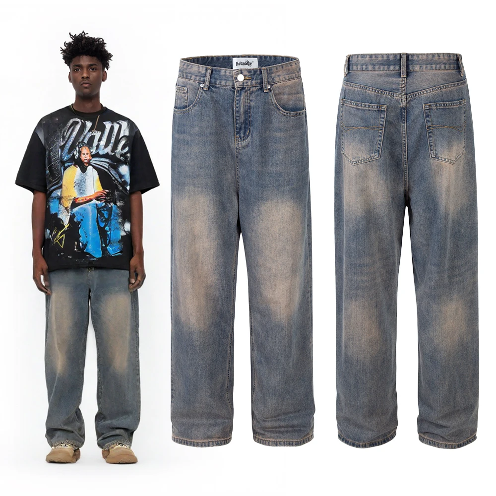Y2k Men's Clothing Streetwear Retro Distressed Denim Jeans Hiphop Street Style Casual Daily Straight Trousers New 2000s Clothing
Y2k Men's Clothing Streetwear Retro Distressed Denim Jeans Hiphop Street Style Casual Daily Straight Trousers New 2000s Clothing