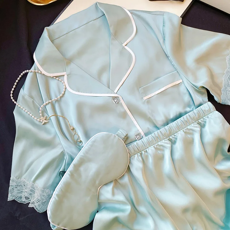 Women Silk Pajamas, Long sleeves Sleepwear Set, 2026 Spring Summer Two-piece Nightwear
Women Silk Pajamas, Long sleeves Sleepwear Set, 2026 Spring Summer Two-piece Nightwear