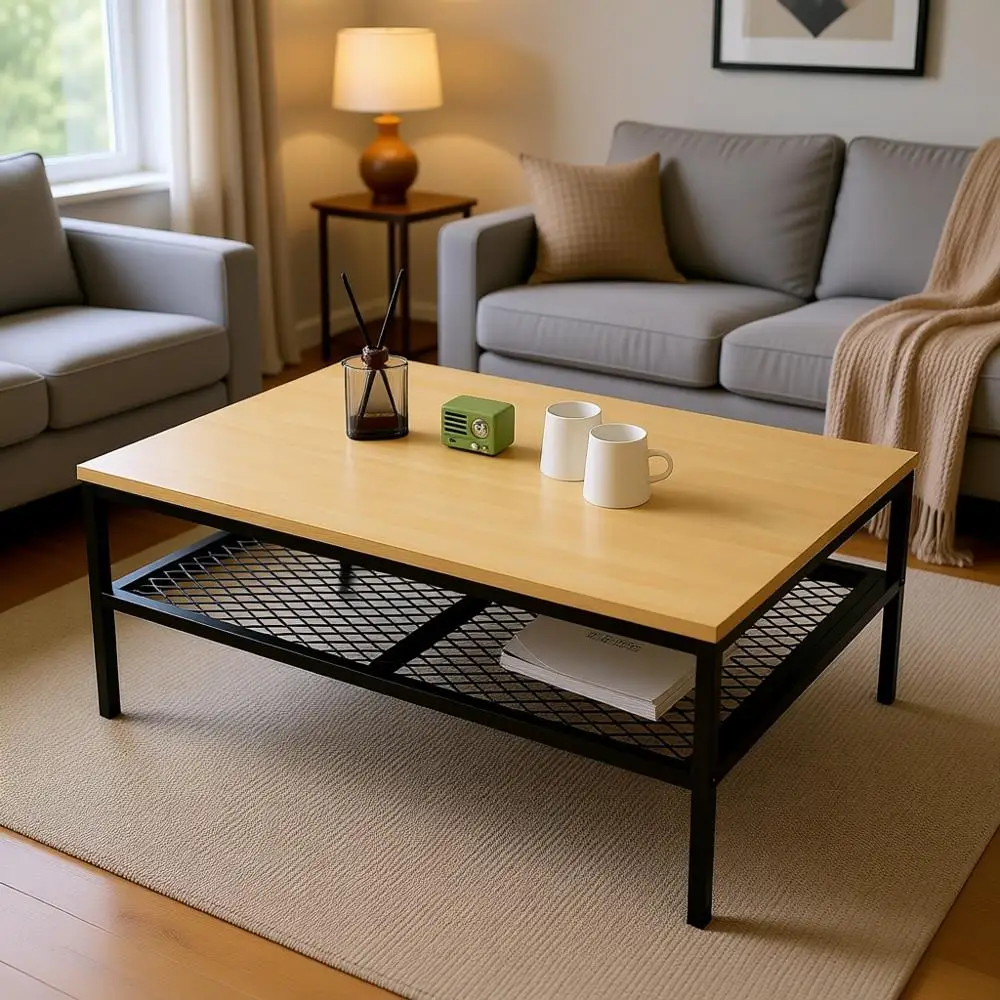 Coffee Table, Living Room Table 2-Tier with Storage Shelf, Stable TV Stand, 35.5 Inch Amber
Coffee Table, Living Room Table 2-Tier with Storage Shelf, Stable TV Stand, 35.5 Inch Amber