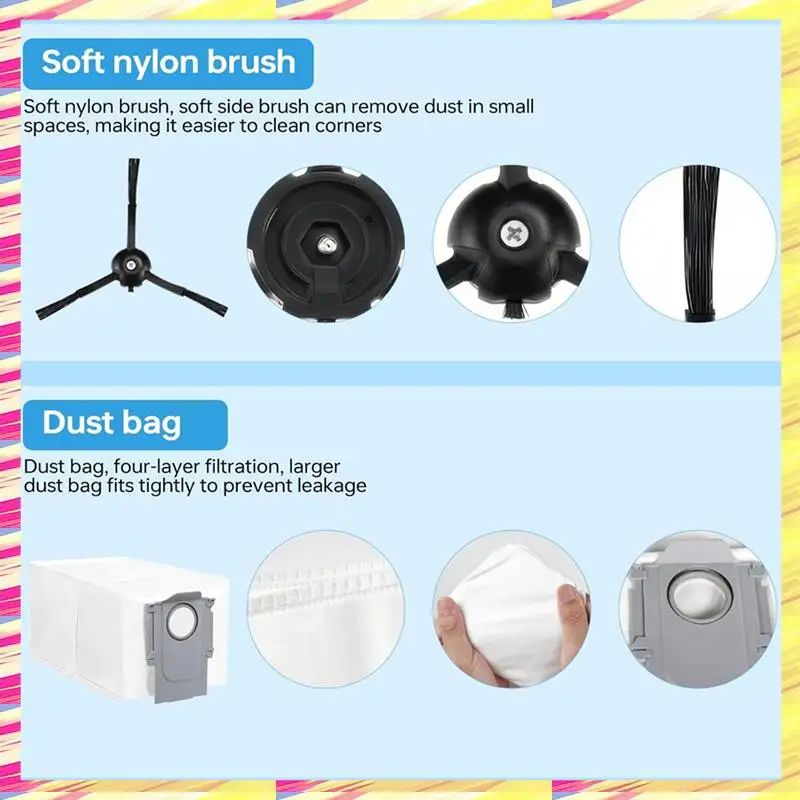 ABJJ For Roborock Q Revo Robot Vacuum Cleaner Rolling Brushes Filters Dust Bags Mop Pads Side Brushes Accessories Kit
ABJJ For Roborock Q Revo Robot Vacuum Cleaner Rolling Brushes Filters Dust Bags Mop Pads Side Brushes Accessories Kit