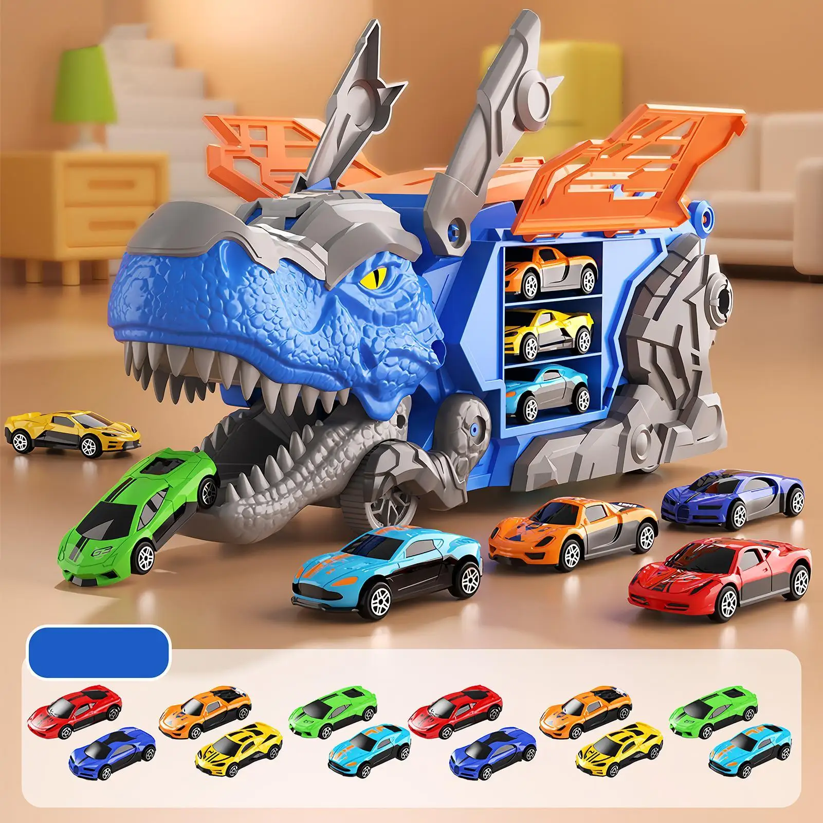 Dinosaur Transport Truck Toy Double Track 12 Mini Cars With Handle Kid's Dinosaur Truck For Children Aged 3-5 Years Old
Dinosaur Transport Truck Toy Double Track 12 Mini Cars With Handle Kid's Dinosaur Truck For Children Aged 3-5 Years Old