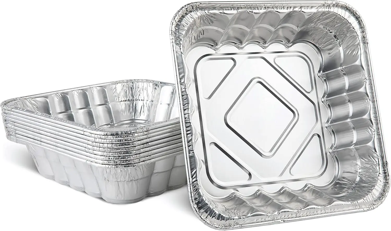 Disposable 10x10x3 Inch Square Aluminum Foil Baking Pans, Pack of 10 for Baking Cakes, Breads, Lasagna
Disposable 10x10x3 Inch Square Aluminum Foil Baking Pans, Pack of 10 for Baking Cakes, Breads, Lasagna