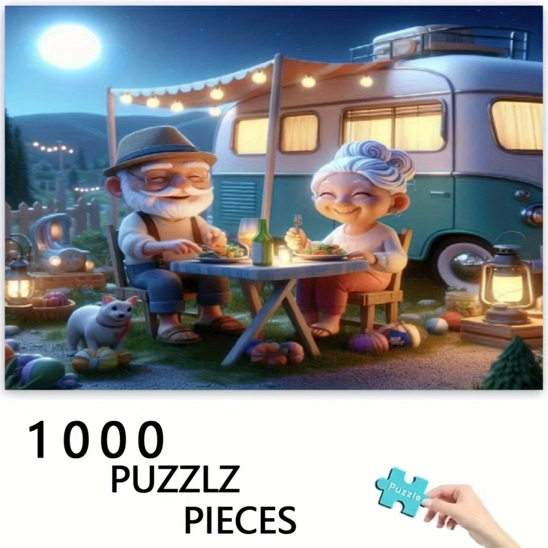 Пазл — очаровательная мультяшная сцена для кемпинга пары с винтажным фургоном, фонариками и уютной уличной настройкой — идеально подходит для Ch
Пазл — очаровательная мультяшная сцена для кемпинга пары с винтажным фургоном, фонариками и уютной уличной настройкой — идеально подходит для Ch