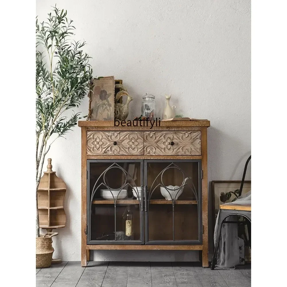 New Arrivals Retro American Entrance Cabinet Solid Wood Sideboard Living Room Storage Organizer Cabinet Home 03A
New Arrivals Retro American Entrance Cabinet Solid Wood Sideboard Living Room Storage Organizer Cabinet Home 03A