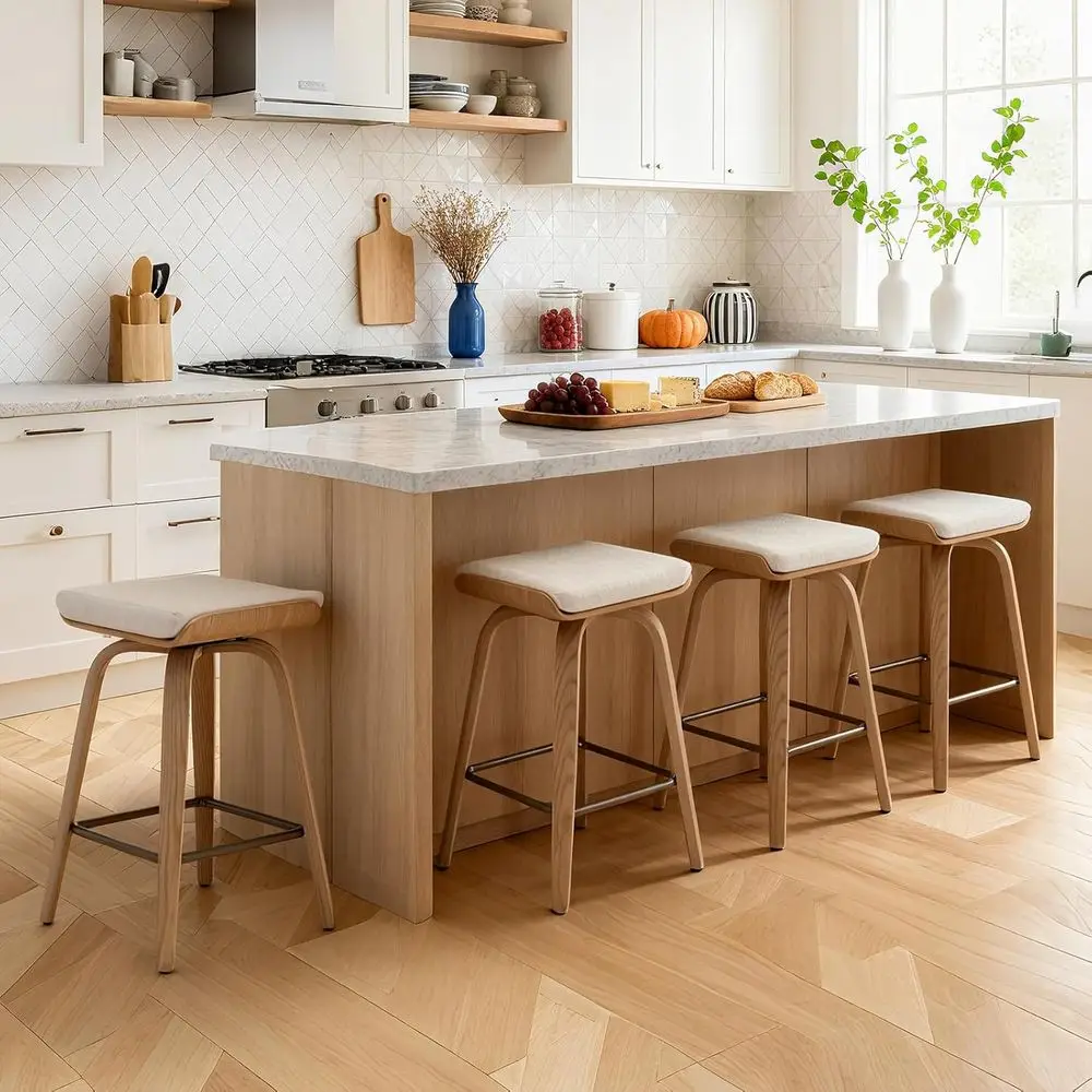 Набор из 4 поворотных барных стульев, 26 сидений из гнутого дерева с высокой спинкой и обивкой из льна, бежевый
Набор из 4 поворотных барных стульев, 26 сидений из гнутого дерева с высокой спинкой и обивкой из льна, бежевый