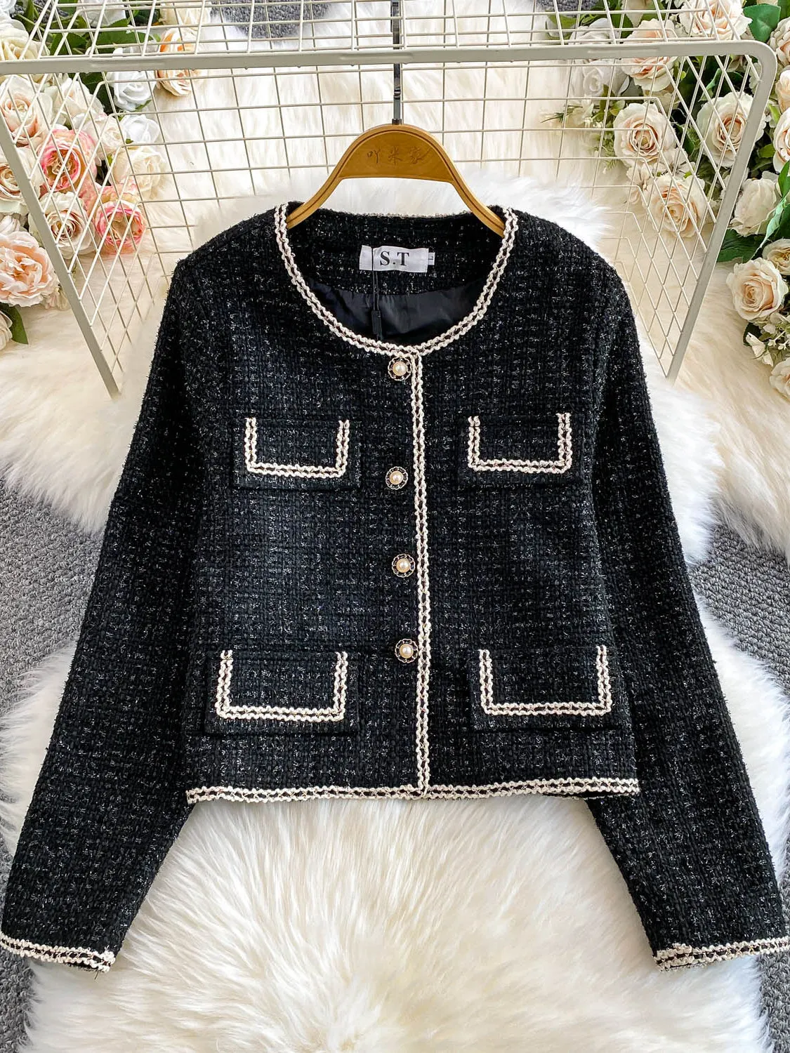 Утягивающая тканая шелковая верхняя одежда Long Sve round Ne, женская верхняя одежда свободного покроя на пуговицах, модная осенняя новинка Sle 
Утягивающая тканая шелковая верхняя одежда Long Sve round Ne, женская верхняя одежда свободного покроя на пуговицах, модная осенняя новинка Sle