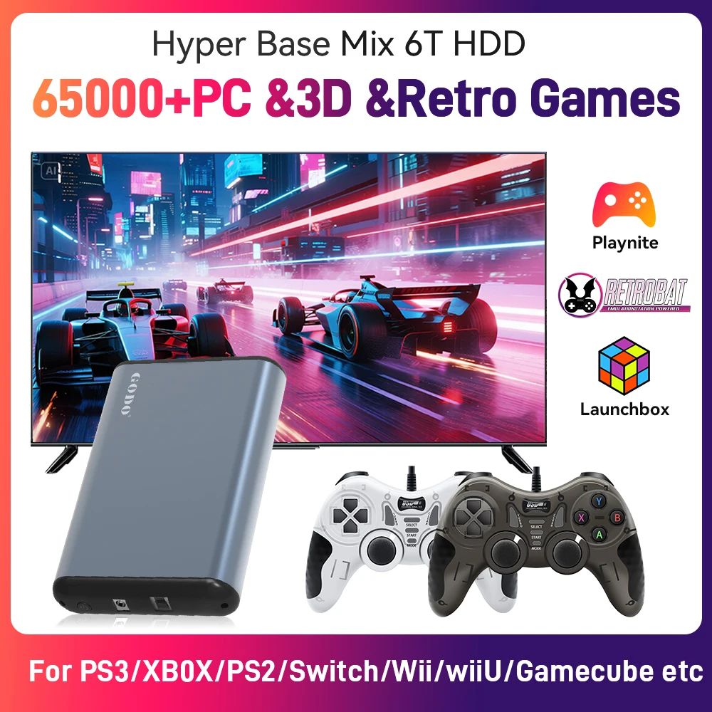 Mix 6T Hard Disk Drive Retro Gaming HDD&Game controller with 65000+ AAA&3D&Retro Games Retrobat&Launchbox&Playnite 50+Emulators
Mix 6T Hard Disk Drive Retro Gaming HDD&Game controller with 65000+ AAA&3D&Retro Games Retrobat&Launchbox&Playnite 50+Emulators