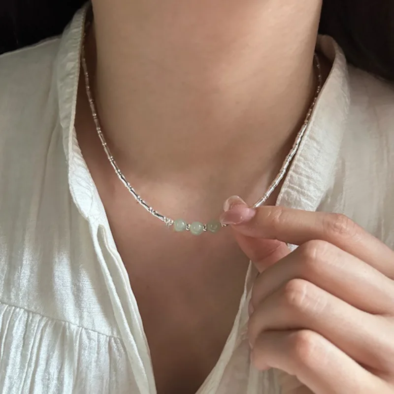 VENTFILLE 925 Sterling Silver Hotan Jade Necklace For Women Round Retro Originality Bamboo Joint Ethnic Jewelry Gift Dropship
VENTFILLE 925 Sterling Silver Hotan Jade Necklace For Women Round Retro Originality Bamboo Joint Ethnic Jewelry Gift Dropship