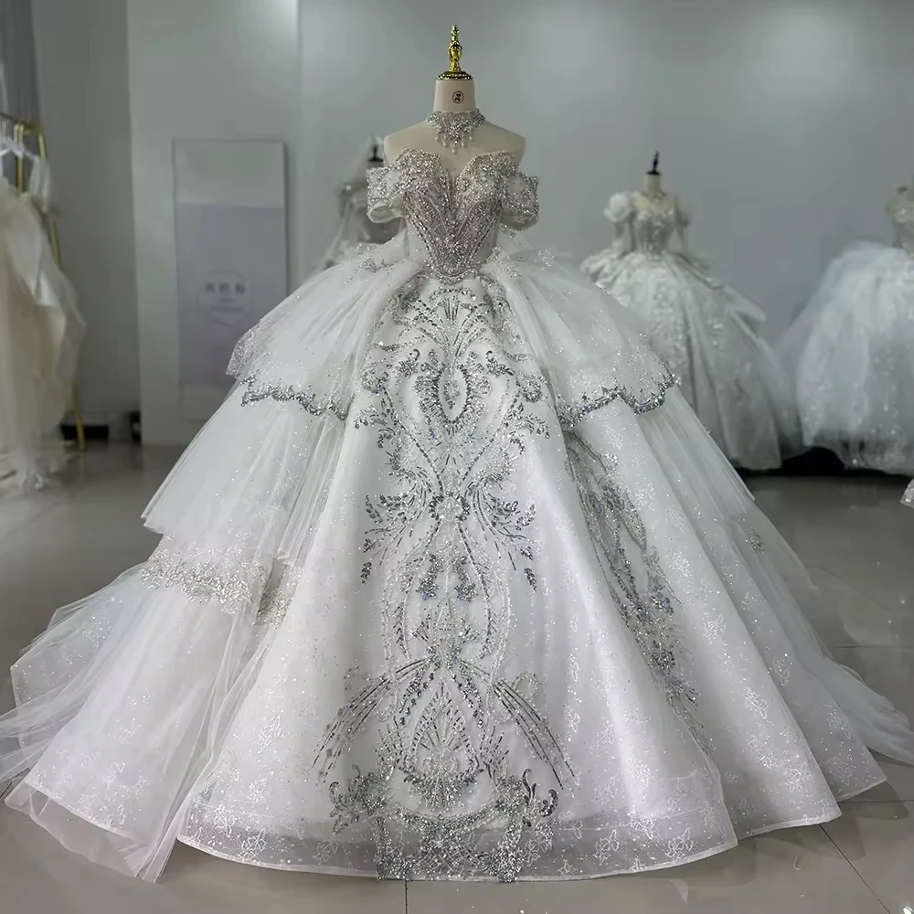 Sukienka Na Wesele Off Shoulder Sweetheart Lace Up Back Ball Gown Wedding Dress Sequined Embroidery Customized Wedding Dress
Sukienka Na Wesele Off Shoulder Sweetheart Lace Up Back Ball Gown Wedding Dress Sequined Embroidery Customized Wedding Dress