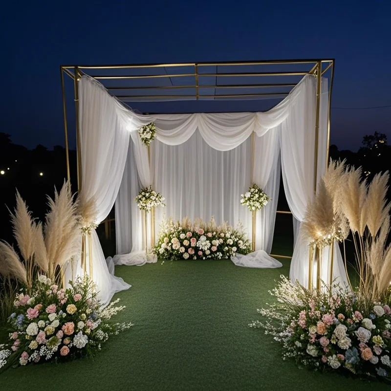 1pcs 7.21ft high New shiny wedding arch wrought iron square geometric Flower stand party background arrangement decoration frame
1pcs 7.21ft high New shiny wedding arch wrought iron square geometric Flower stand party background arrangement decoration frame