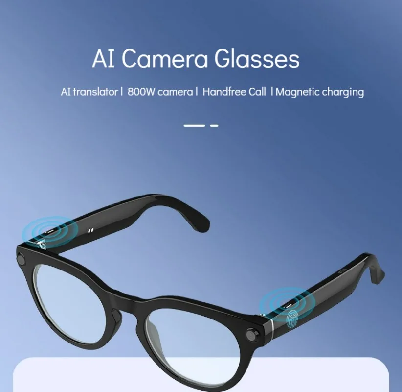 800W AI Camera Glasses for Video Bluetooth Eyewear Handsfree Call Cycling Driving Anti Blue Light Glasses for Men Women Square
800W AI Camera Glasses for Video Bluetooth Eyewear Handsfree Call Cycling Driving Anti Blue Light Glasses for Men Women Square