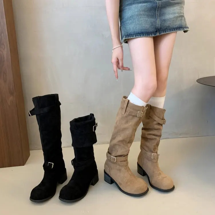 Vintage stacked boots western cowboy boots summer new high boot spring autumn Elegant minimalist Round Head long boots
Vintage stacked boots western cowboy boots summer new high boot spring autumn Elegant minimalist Round Head long boots