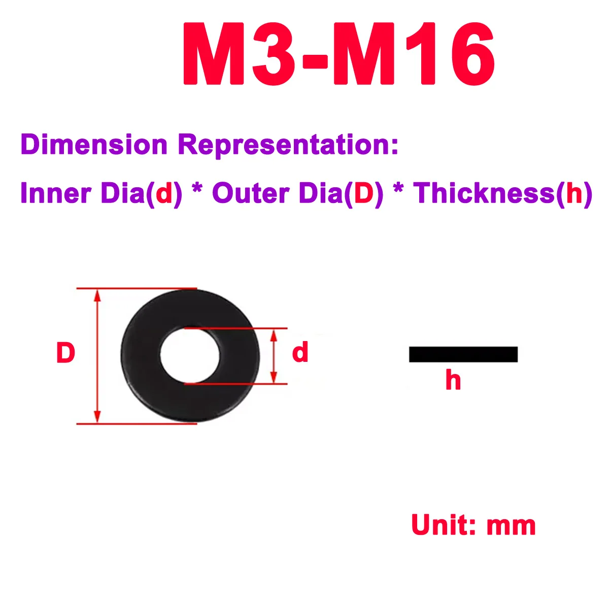 304 Stainless Steel Sheet Widened And Thickened Black Flat Washer M3M4M5M8M10M12M16
304 Stainless Steel Sheet Widened And Thickened Black Flat Washer M3M4M5M8M10M12M16