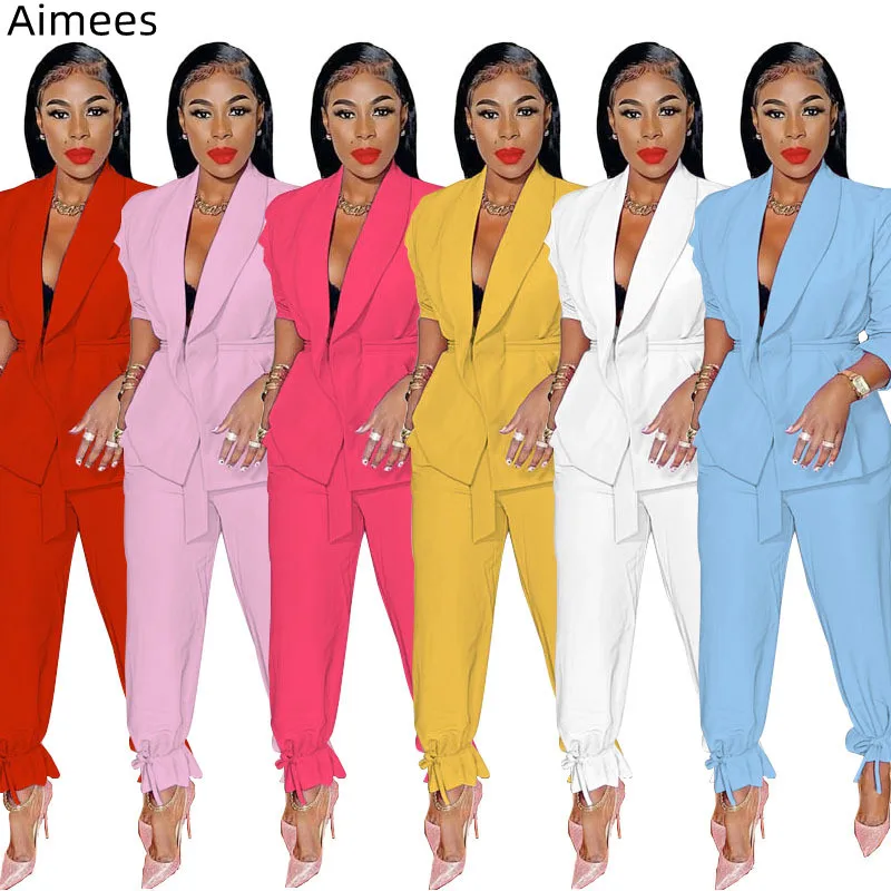 2023 Fashion Office Lady Two-piece Suit Solid Long Sleeves Blazer Blet Lace-up Ankle Pants Elegant Women Work Coat Set
2023 Fashion Office Lady Two-piece Suit Solid Long Sleeves Blazer Blet Lace-up Ankle Pants Elegant Women Work Coat Set