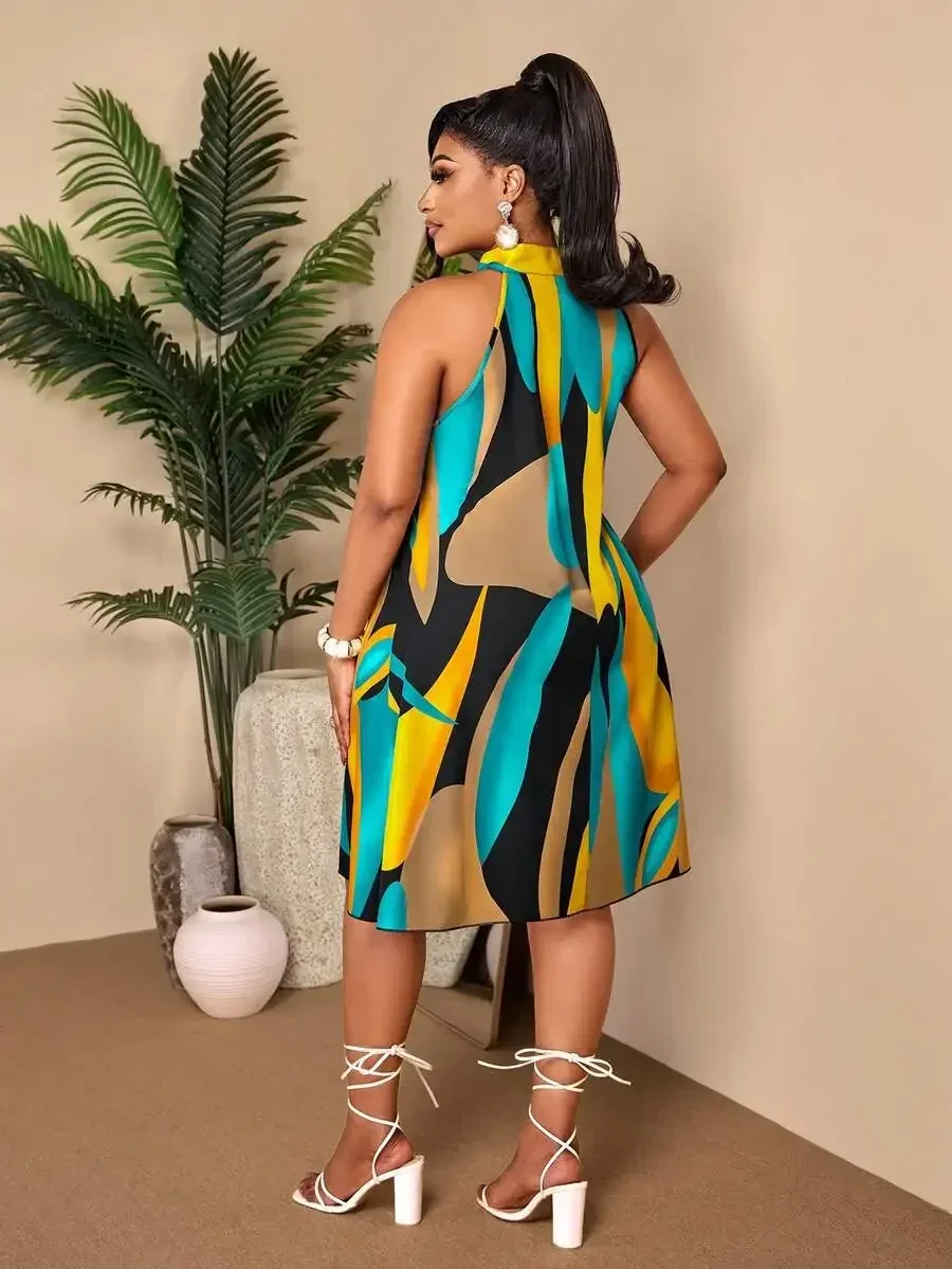 Plus Size Geometric Print Sleeveless A-Line Midi Dress Women Summer Casual Beach Outfit
Plus Size Geometric Print Sleeveless A-Line Midi Dress Women Summer Casual Beach Outfit