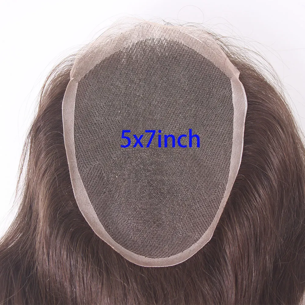 Men's Brown Color 3# Toupee European Virgin Human Hair Replacement System Piece French Lace Net with PU Base 5x7 Size
Men's Brown Color 3# Toupee European Virgin Human Hair Replacement System Piece French Lace Net with PU Base 5x7 Size