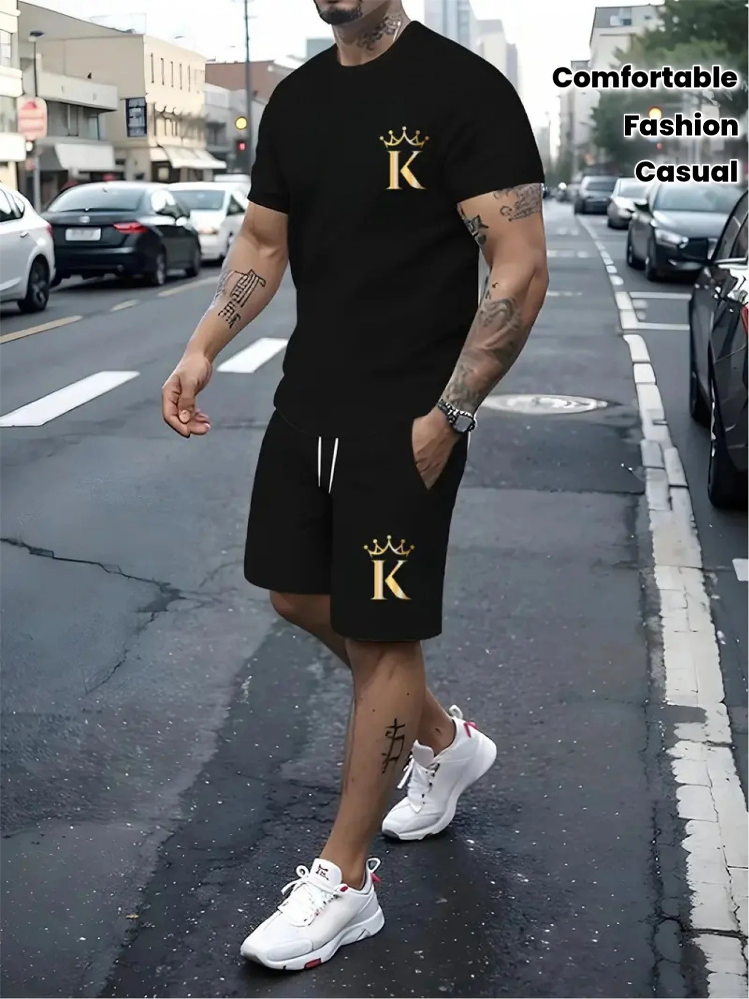 2026 New Men's Black Crown K Letter Print Casual Shorts Y2K Oversized Casual Suit Suitable for Daily and Training Wear
2026 New Men's Black Crown K Letter Print Casual Shorts Y2K Oversized Casual Suit Suitable for Daily and Training Wear